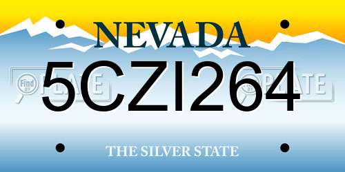 5CZI264 Nevada License Plate