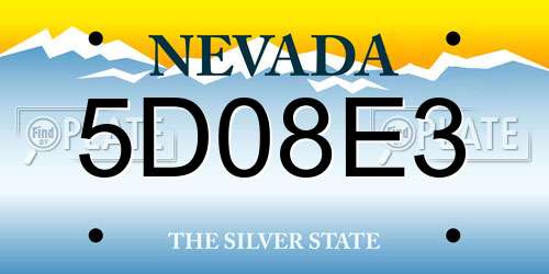 5D08E3 Nevada License Plate