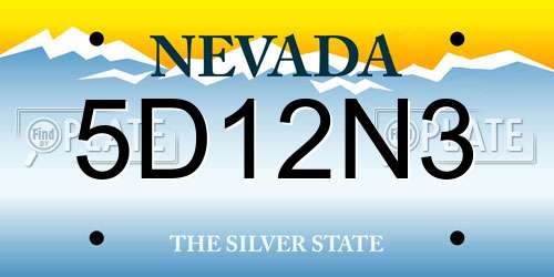 5D12N3 Nevada License Plate