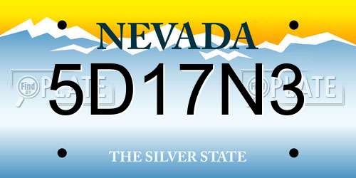 5D17N3 Nevada License Plate