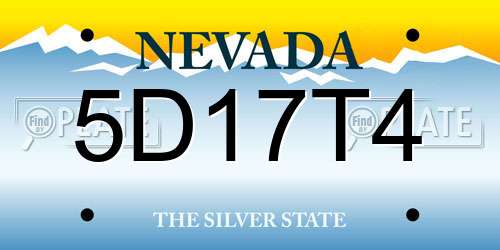 5D17T4 Nevada License Plate