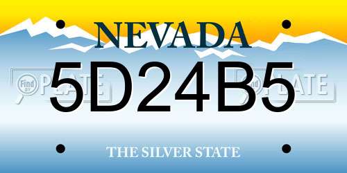 5D24B5 Nevada License Plate