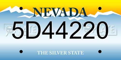 5D44220 Nevada License Plate