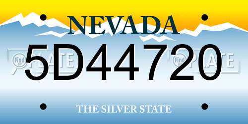 5D44720 Nevada License Plate