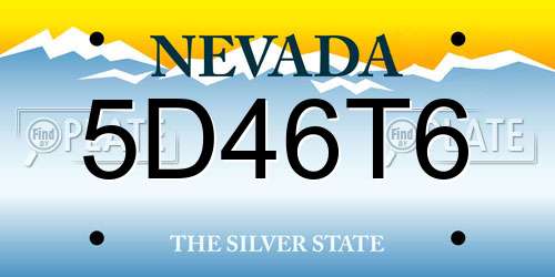 5D46T6 Nevada License Plate