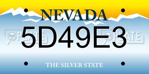 5D49E3 Nevada License Plate