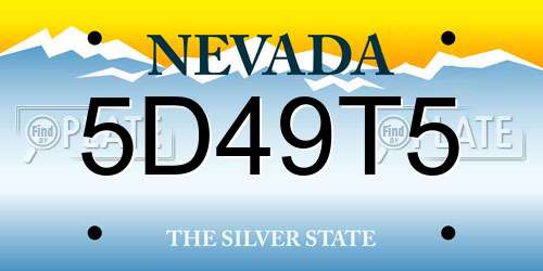 5D49T5 Nevada License Plate