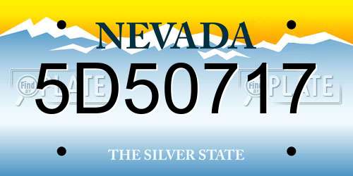 5D50717 Nevada License Plate