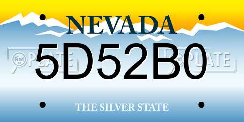 5D52B0 Nevada License Plate
