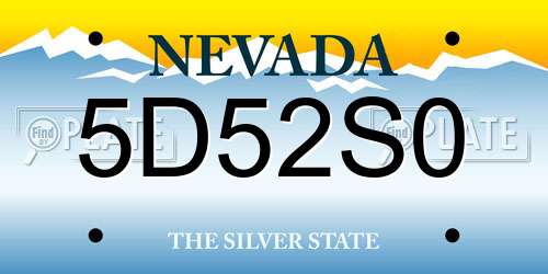 5D52S0 Nevada License Plate