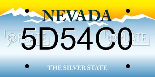 5D54C0 Nevada License Plate