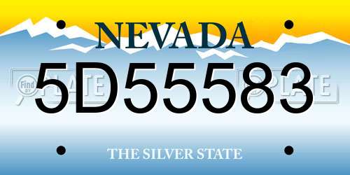 5D55583 Nevada License Plate