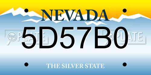 5D57B0 Nevada License Plate