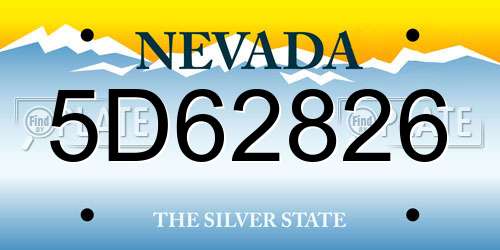 5D62826 Nevada License Plate