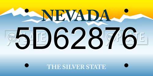5D62876 Nevada License Plate