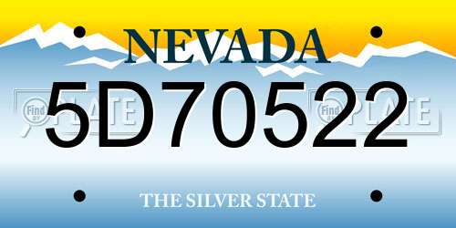 5D70522 Nevada License Plate