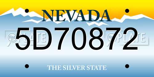 5D70872 Nevada License Plate