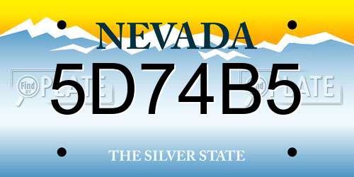 5D74B5 Nevada License Plate