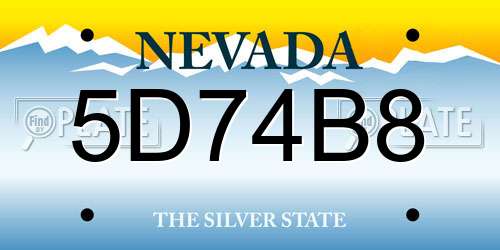 5D74B8 Nevada License Plate