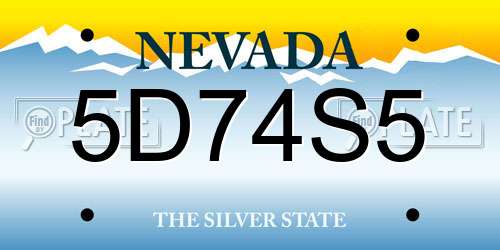 5D74S5 Nevada License Plate