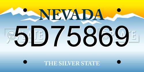 5D75869 Nevada License Plate