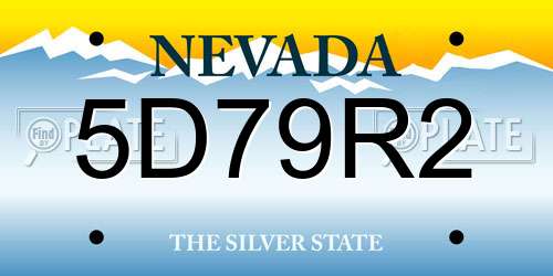 5D79R2 Nevada License Plate