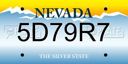5D79R7 Nevada License Plate