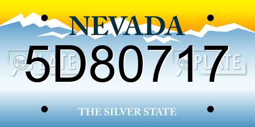 5D80717 Nevada License Plate