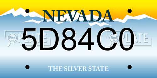 5D84C0 Nevada License Plate
