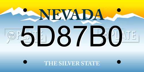 5D87B0 Nevada License Plate