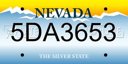 5DA3653 Nevada License Plate