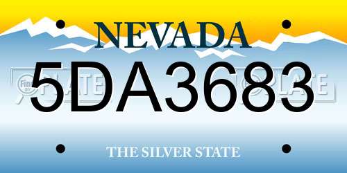 5DA3683 Nevada License Plate