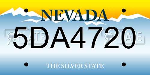 5DA4720 Nevada License Plate
