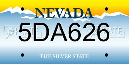 5DA626 Nevada License Plate