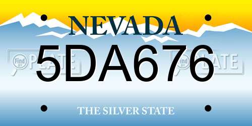 5DA676 Nevada License Plate