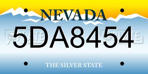 5DA8454 Nevada License Plate