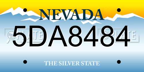 5DA8484 Nevada License Plate