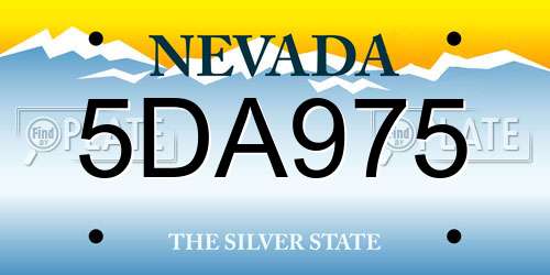 5DA975 Nevada License Plate