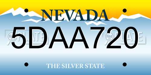 5DAA720 Nevada License Plate