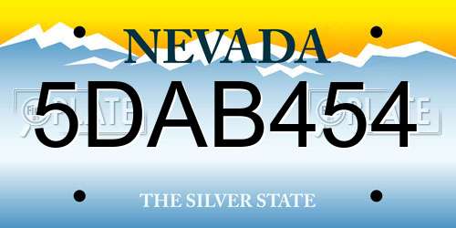 5DAB454 Nevada License Plate