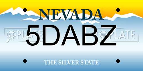 5DABZ Nevada License Plate