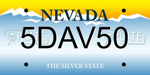 5DAV50 Nevada License Plate