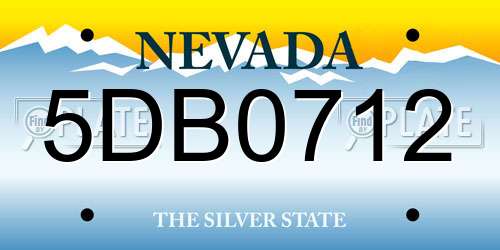 5DB0712 Nevada License Plate