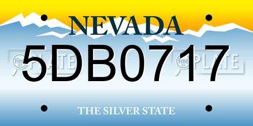 5DB0717 Nevada License Plate
