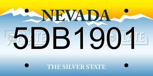 5DB1901 Nevada License Plate