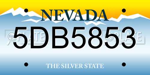 5DB5853 Nevada License Plate
