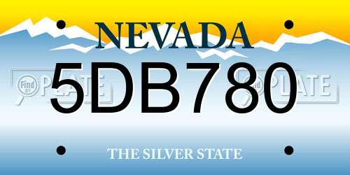 5DB780 Nevada License Plate