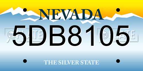 5DB8105 Nevada License Plate