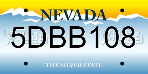 5DBB108 Nevada License Plate