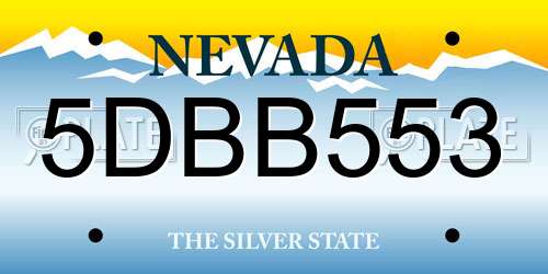 5DBB553 Nevada License Plate
